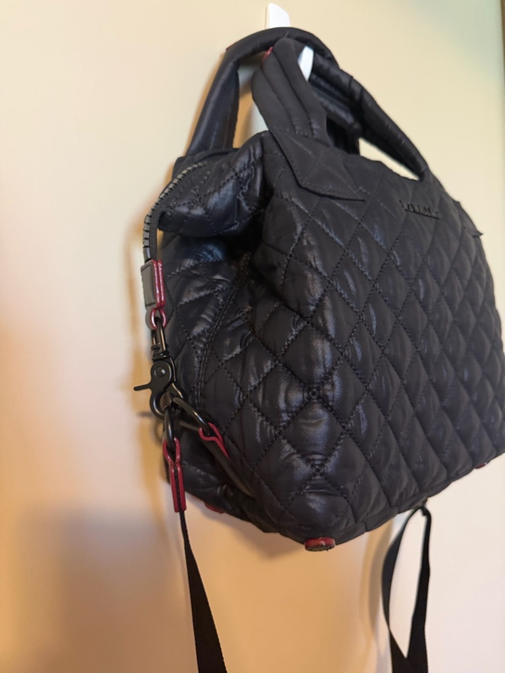 MZ Wallace Small Metro Tote Deluxe – Black Quilted Crossbody + Wallet – Like New - Picture 10 of 11